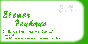 elemer neuhaus business card